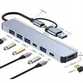Rozgałęźnik Hub USB A USB C Centra Stacja dokująca ViO TSG-163 Adapter 9W