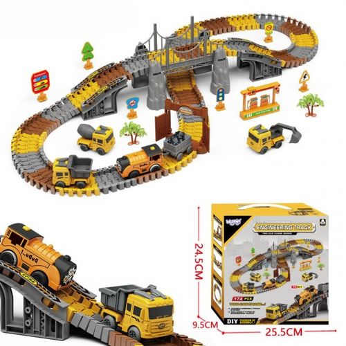 WOOPIE Tor Samochodowy XXL Kolejka Elektryczna Plac Budowy 174 el. na Arena.pl