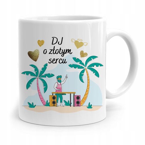 Dla Dja Muzyka Kubek Dj O Złotym Sercu Prezent Z Nadrukiem Ze Zdjęciem na Arena.pl