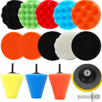 ZESTAW GĄBEK GĄBKI PADY POLERSKIE DO POLEROWANIA LAKIERU + STOŻKI DO FELG