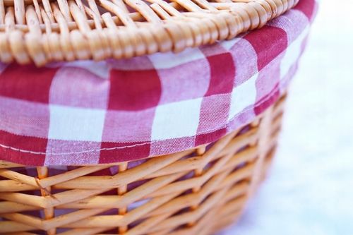 KOSZ NA PIKNIK KOSZYK PIKNIKOWY WIKLINOWY DUŻY MOCNY CZERWONY Z RĄCZKĄ na Arena.pl