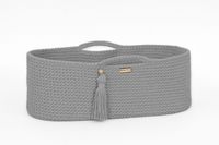 Kosz Mojżesza BOHO bawełniany Handmade z materacykiem - szary