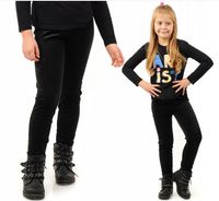 LEGGINSY GETRY WELUROWE DZIEWCZĘCE ROZMIAR 146/152 CZARNE