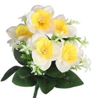 Żonkile w bukiecie żonkil sztuczne kwiaty 30cm 5 główek