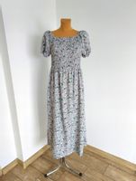 Maxi Letnia Sukienka Hiszpanka W Kwiaty Szara