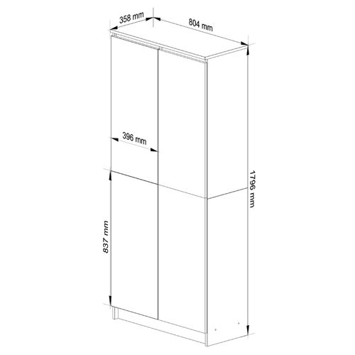REGAŁ BIUROWY SZAFA R 80 cm CLP 2 DRZWI 8 PÓŁEK WENGE / BIAŁY na Arena.pl