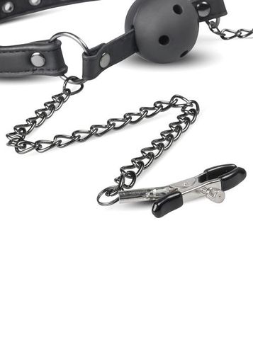 Knebel-Open Ball Gag With Nipple Clamps na Arena.pl