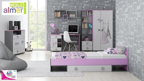 duże biurko dziecięce młodzieżowe szuflady z grafiką PARIS Y14 blat 130x55 na Arena.pl