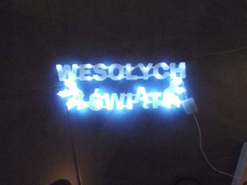 NAPIS ZIMNO BIAŁY WESOŁYCH ŚWIĄT ŚWIECĄCY LED Z PROGRAMATOREM 8 FUNKCJI na Arena.pl