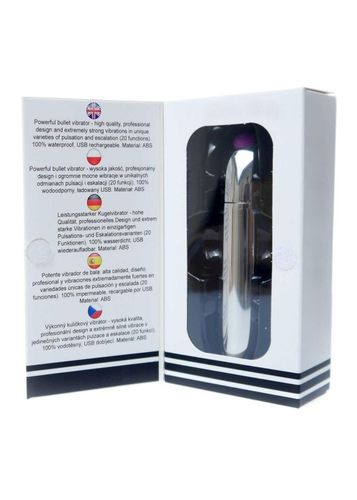 Stymulator-Rechargeable Powerful Bullet Vibrator USB 20 Functions - Silver na Arena.pl