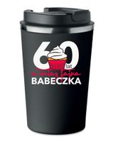 KUBEK TERMICZNY Premium czarny prezent BABECZKA na 60 lat URODZINY KT_408