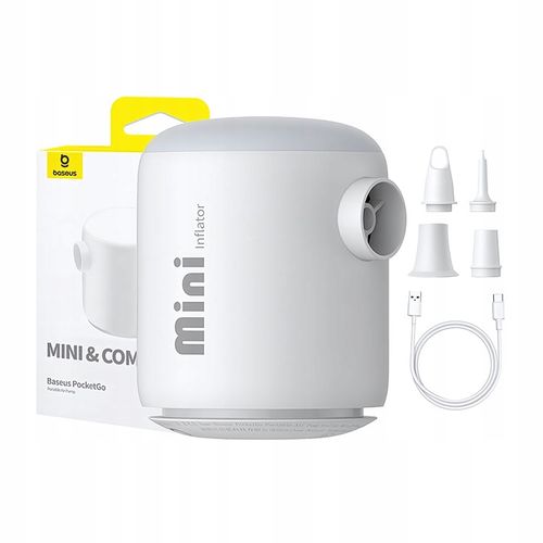 Baseus Mini Kompresor Przenośna Pompka Lampka LED USB-C 230L/min 3500kPA na Arena.pl