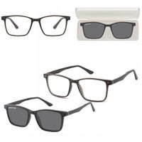 2w1 Okulary Korekcyjne Zerówki z NAKŁADKĄ PRZECIWSŁONECZNĄ z Polaryzacją