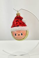 Głowa Ala'Labubu z Czapką Mikołaja Bombka - Idealna na Prezent - Zielona