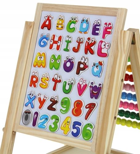 Tablica Drewniana Dwustronna Magnetyczna Kredowa Liczydło + Akcesoria na Arena.pl