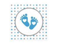 Serwetki, Ze stópkami, niebieskie, 33 cm x 33 cm, 20 szt.