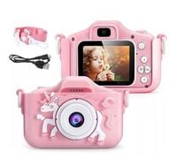 RÓŻOWY SMARTWATCH DLA DZIECKA + DZIECIĘCY APARAT CYFROWY Z GRAMI