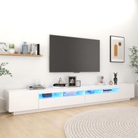 Szafka pod TV z oświetleniem LED, biała, 300x35x40 cm