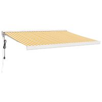 Zwijana markiza, żółto-biała, 3,5x2,5 m, tkanina i aluminium