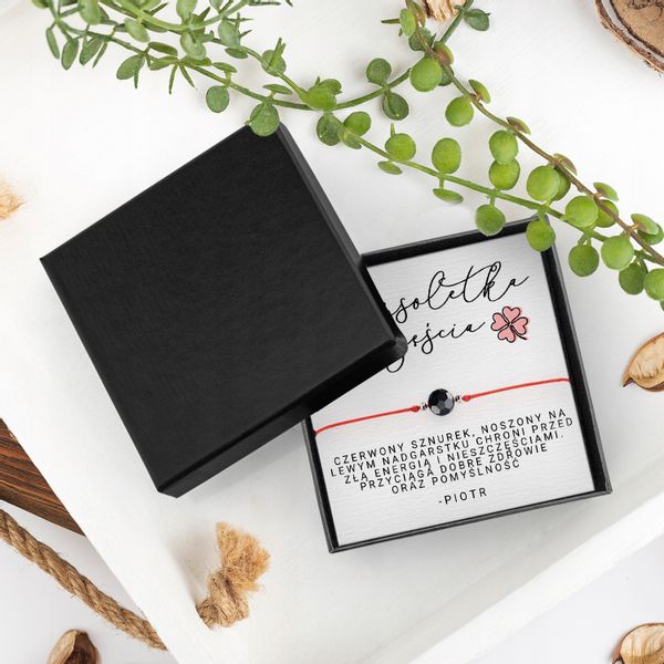 AMULET BRANSOLETKA na SZCZĘŚCIE turmalin DEDYKACJA zdjęcie 5