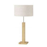LAMPA STOŁOWA BIAŁA BEŻOWA Z BAMBUSOWĄ BAZĄ NOWOCZESNA BENITO 57X28 CM