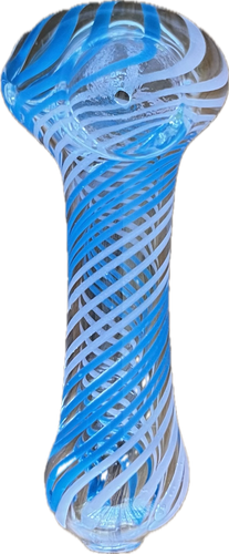 Lufka Szklana Gruba Krótka W Białe I Niebieskie Paski 12 Cm na Arena.pl