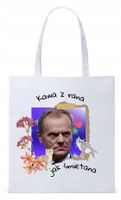 Donald Tusk Platforma Torba Eco Biała Shopper Z Nadrukiem Ze Zdjęciem
