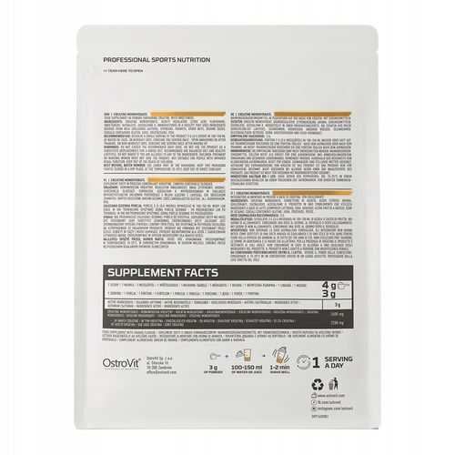 OstroVit Creatine Monohydrate 300 g KREATYNA na Arena.pl