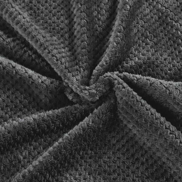 Koc Z Mikrofibry Henry 160X200 - Ciemnoszary zdjęcie 3