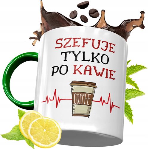 Kubek Zielony Dla Szefa Szefowej Prezent Urodziny Z Nadrukiem Ze Zdjęciem na Arena.pl