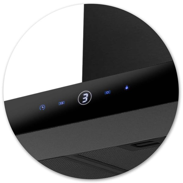 Okap kuchenny 90 cm Czarny Berdsen BT-218 zdjęcie 8