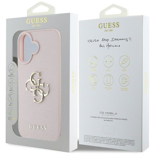 Etui Guess Grained Big 4G Logo Small     Classic Logo do iPhone 16 różowy na Arena.pl