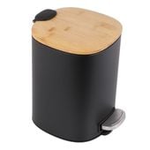 KOSZ NA ŚMIECI CZARNY BAMBUS DO ŁAZIENKI ŁAZIENKOWY 5L Z PEDAŁEM OTWIERANIA