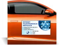 Magnes na samochód reklama magnetyczna TELEKOMUNIKACJA INTERNET INSTALACJE