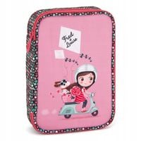 Mon Amie dziewczynka na skuterze piórnik 4 ścianki