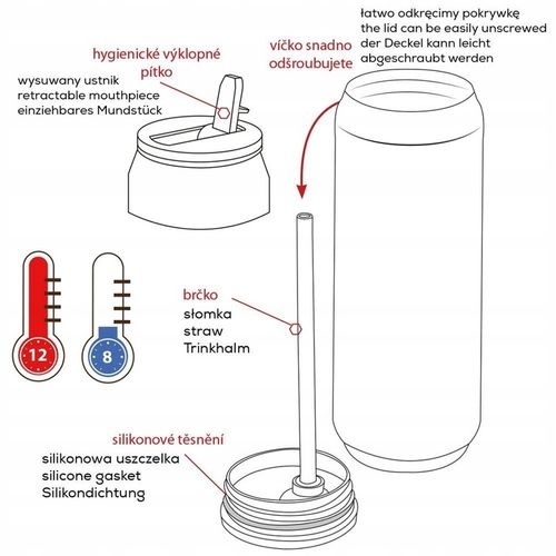TERMOS KUBEK TERMICZNY BIDON PUSZKA 700ml 128875 - Idealny na piknik! na Arena.pl
