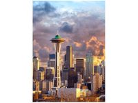 50X70CM SEATTLE O ZACHODZIE SŁOŃCA OBRAZ PION ŚCIAN