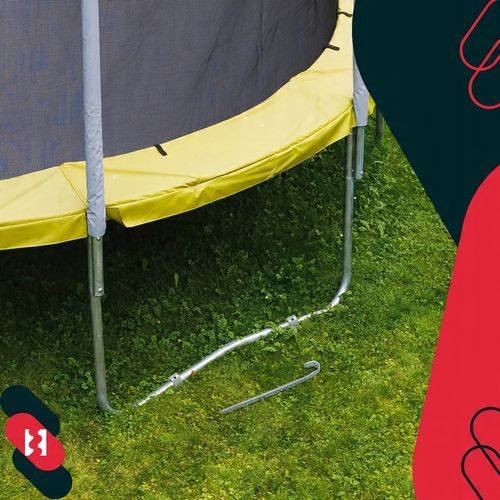 ZESTAW 4X KOTWA KOTWY WBIJANE SZPILKI ŚLEDŹ DO TRAMPOLINY OCYNKOWANE 430 MM na Arena.pl