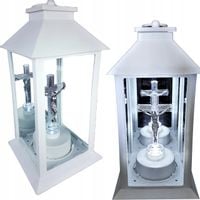 ZNICZ LATARENKA krzyż LED NA BATERIE LAMPION DUŻY