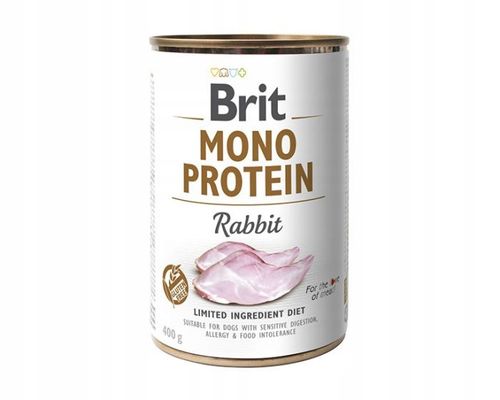 BRIT MONO PROTEIN RABBIT MOKRA KARMA DLA PSA JEDNOBIAŁKOWA KRÓLIK 12x400g na Arena.pl