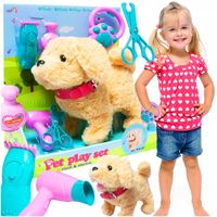 Pies Pluszowy Piesek Dla Dzieci Interaktywny Na Smyczy + Akcesoria Zabawka