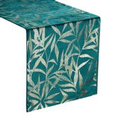 Bieżnik dekoracyjny/ szarfa BLINK-15 35x220 ciemnoturkusowy w liście