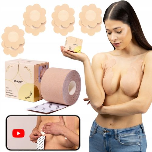 SHAPEIT. TAŚMA DO BIUSTU PODNOSZENIA BIUSTU TAPING PIERSI +INSTRUKCJA VIDEO na Arena.pl