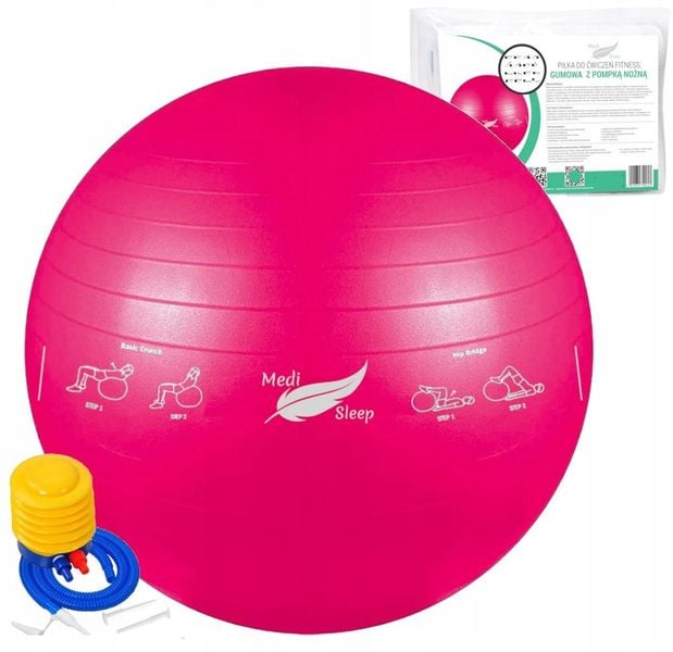 PIŁKA REHABILITACYJNA GIMNASTYCZNA DO ĆWICZEŃ TRENING FITNESS Z POMPKĄ 65cm zdjęcie 8