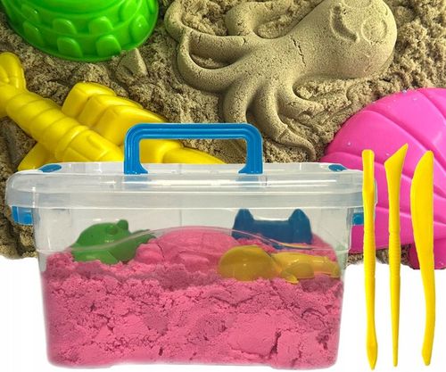 ZESTAW PIASEK KINETYCZNY 2kg + BASEN PIASKOWNICA FOREMKI SZPATUŁKI WALIZKA na Arena.pl