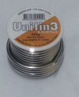 LUT MIĘKKI CYNA DO LUTOWANIA 3.0 mm 250 G SZPULA UNITIN3 97% CYNY 3% MIEDZI