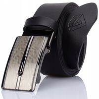 Klasyczny Czarny Męski pasek SKÓRZANY CZARNY 120cm