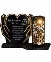 Duży Znicz Solarny LED XL Premium Serce Światło Pamięci Wszystkich Świętych