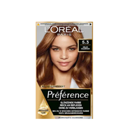 Farba do włosów jasny złoty brąz Loreal Preference 5.3