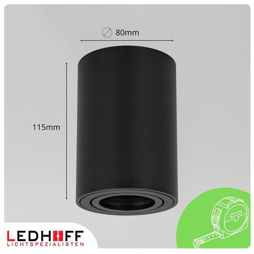 4x Oprawa natynkowa sufitowa LED halogenowa TUBA GU10 Ruchoma czarna na Arena.pl